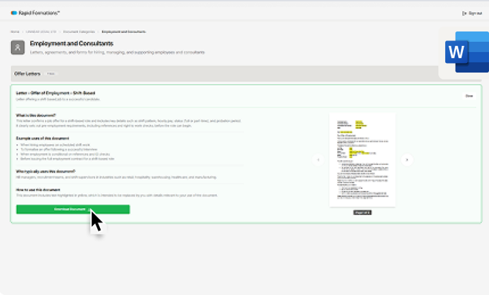 The fully customisable templates download directly to your device.
