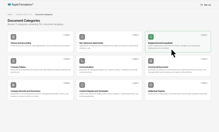 Choose the templates you need. Full descriptions and previews available.